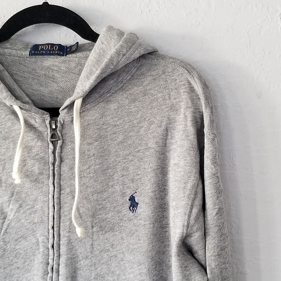 Polo Ralph Lauren Gray Full-Zip Hoodie Medium - Picture 2 of 8